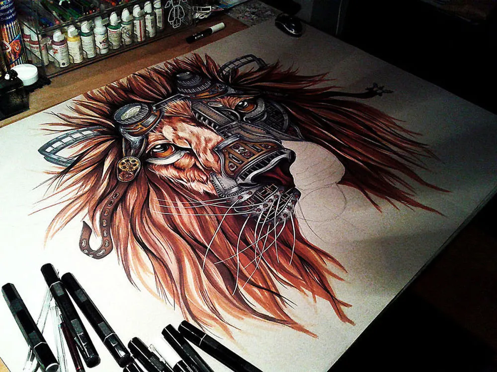 Steampunk Lion by Paula Duta