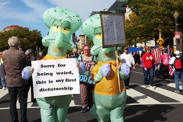 No Kings protest draws tens of thousands in Washington, D.C. on October 18, 2025. (Photo by Bailey/NurPhoto/Rex Features/Shutterstock)
