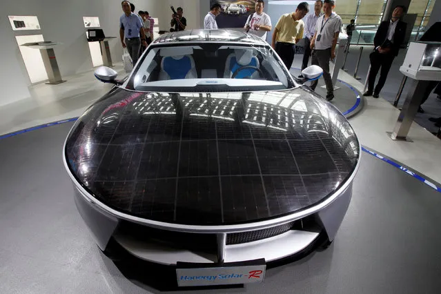 Solar panels are seen on a Hanergy Solar-R at China (Guangzhou) International Automobile Exhibition in Guangzhou, China November 18, 2016. (Photo by Bobby Yip/Reuters)