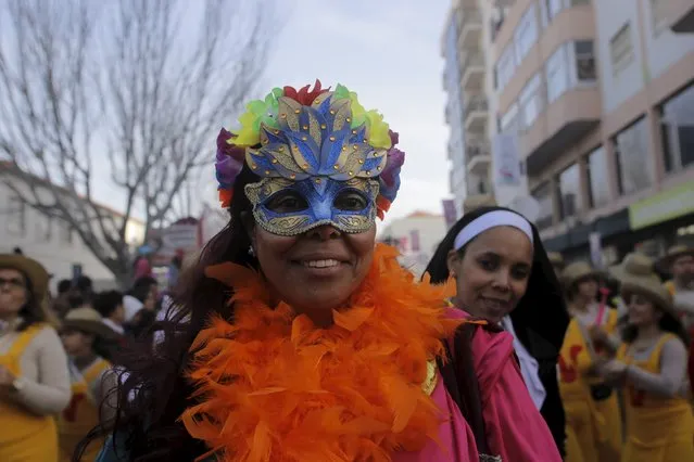 Carnival revellers march during the carnival parade in Torres Vedras, Portugal February 7, 2016. (Photo by Hugo Correia/Reuters)