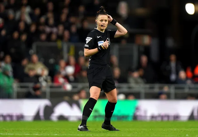 Referee Rebecca Welch during the Premier League match at Craven Cottage, London on Saturday, December 23, 2023. (Photo by Bradley Collyer/PA Wire)