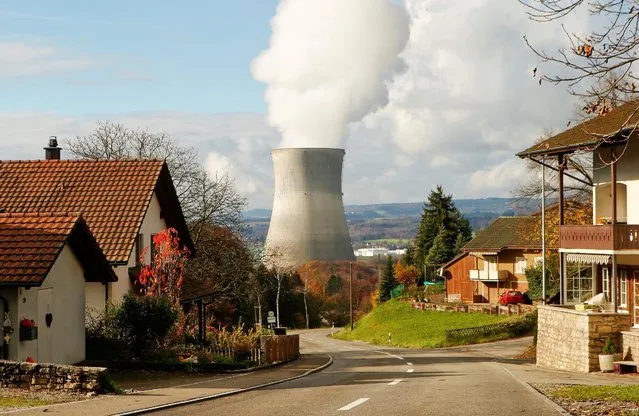 Steam emerges from a cooling tower of the nuclear power plant Leibstadt near Leibstadt, Switzerland, November 18, 2014. (Photo by Arnd Wiegmann/Reuters)