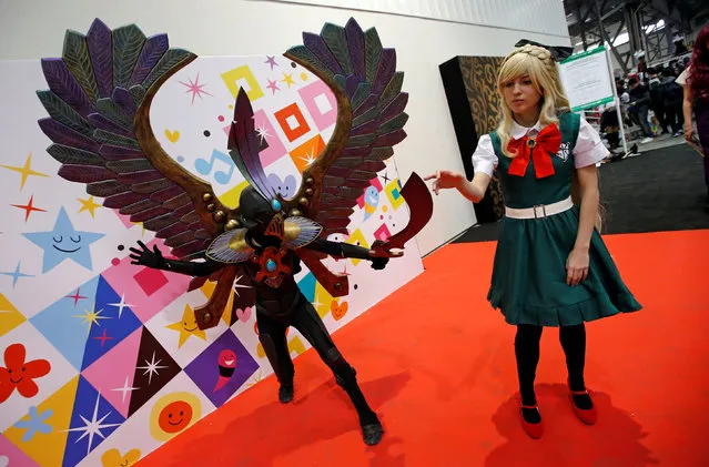 Participants wearing cosplay costumes attend the Japan Expo in Marseille, France, February 24, 2017. (Photo by Jean-Paul Pelissier/Reuters)