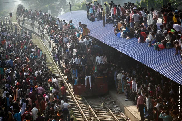 Andrew Biraj, a Reuters photographer based in Bangladesh, has won the 3rd Prize Daily Life Single category with this picture of an overcrowded train approaching a station in Dhaka November 16, 2010. The prize-winning entries of the World Press Photo Contest 2010, the world's largest annual press photography contest, were announced February 11, 2011