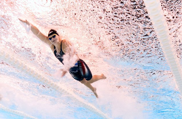 Gia Pergolini of Team United States competes during the Women's 50m Freestyle - S13 Final on day five of the Paris 2024 Summer Paralympic Games at Paris La Defense Arena on September 02, 2024 in Nanterre, France. (Photo by Adam Pretty/Getty Images)