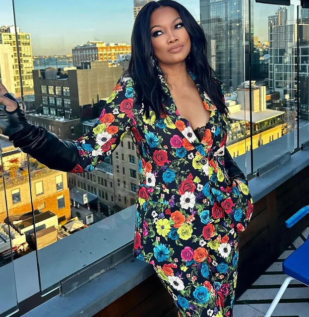 Haitian-American actress and television personality Garcelle Beauvais rocks a flower power suit in the second decade of October 2022 in NYC. (Photo by garcelle/Instagram)