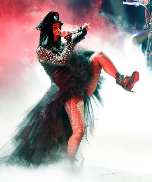 Cardi B performs during the 2018 iHeartRadio Music Awards at The Forum on Sunday, March 11, 2018, in Inglewood, Calif. (Photo by Chris Pizzello/Invision/AP Photo)
