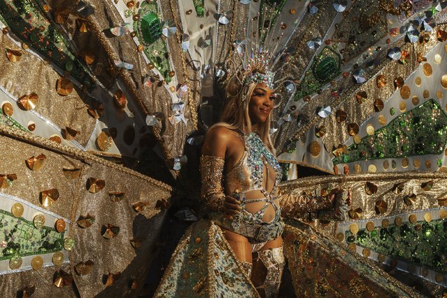 A costumed dancer participates during the West Indian Day Parade on Monday, September 1, 2025, in the Brooklyn borough of New York. (Photo by Olga Fedorova/AP Photo)