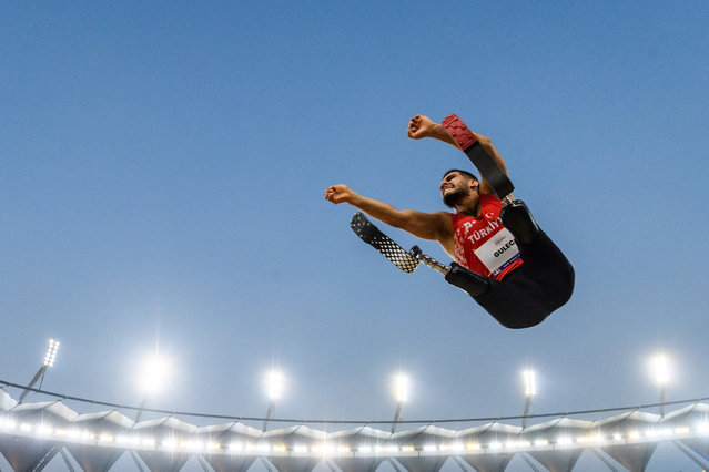 Hamza Gulec of Türkiye during the Men's Long Jump T63 at day three of the World Para Athletics Championships New Delhi 2025 at Jawaharlal Nehru Stadium on September 29, 2025 in New Delhi, India. (Photo by Tom Weller/Getty Images)