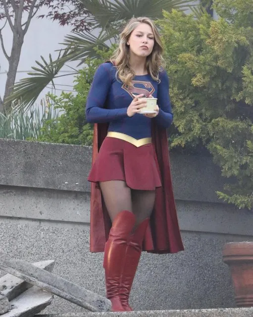 Melissa Benoist and Chris Wood are joined on set by Erica Durance, Chyler Leigh and Amy Jackson to film the finale of “Supergirl” in Vancouver. Vancouver, Canada on Wednesday, May 2, 2018. (Photo by Kred/PacificCoastNews)