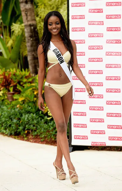 Miss Gabon Maggaly Ornellia Nguema  participates in Miss Universe – Yamamay Swimsuit Runway Show at Trump National Doral on January 14, 2015 in Doral, Florida. (Photo by Gustavo Caballero/Getty Images)