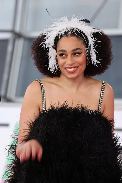 In a handout picture released by the Brit Awards Celeste smiles as she arrives for the BRIT Awards 2021 in London on May 11, 2021. (Photo by John Marshall/Handout via Reuters)