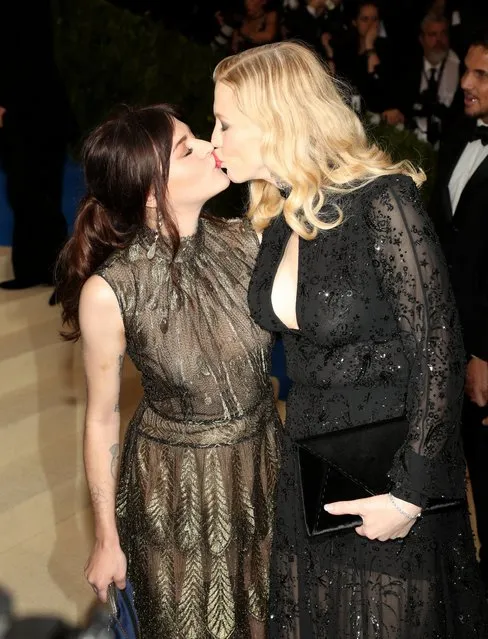 Frances Bean Cobain (L) and her mom Courtney Love arrive on the red carpet for the Metropolitan Museum of Art Costume Institute's benefit celebrating the opening of the exhibit “Rei Kawakubo/Comme des Garcons: Art of the In-Between” in New York, New York, USA, 01 May 2017. The exhibit will be on view at the Metropolitan Museum of Art's Costume Institute from 04 May to 04 September 2017. (Photo by Justin Lane/EPA)