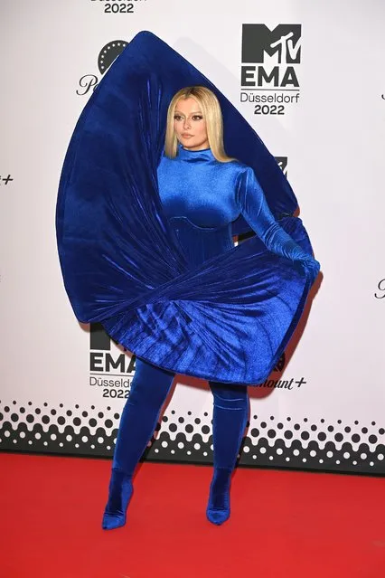 American pop singer and songwriter Bebe Rexha attends the red carpet during the MTV Europe Music Awards 2022 held at PSD Bank Dome on November 13, 2022 in Duesseldorf, Germany. (Photo by Kate Green/Getty Images for MTV)