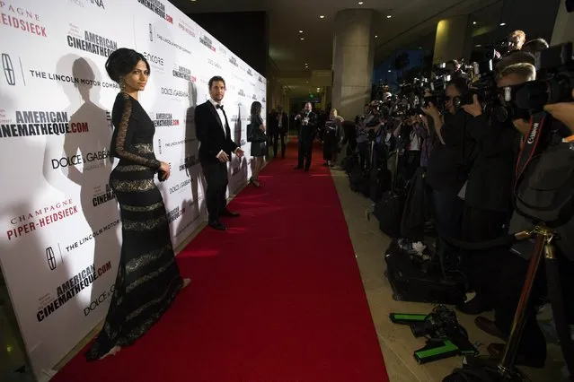 Actor and honoree Matthew McConaughey and his wife Camila Alves pose at the 28th American Cinematheque Award ceremony in Beverly Hills, California October 21, 2014. The award is given to an artist currently making a significant contribution to motion pictures, according to the American Cinematheque website. (Photo by Mario Anzuoni/Reuters)