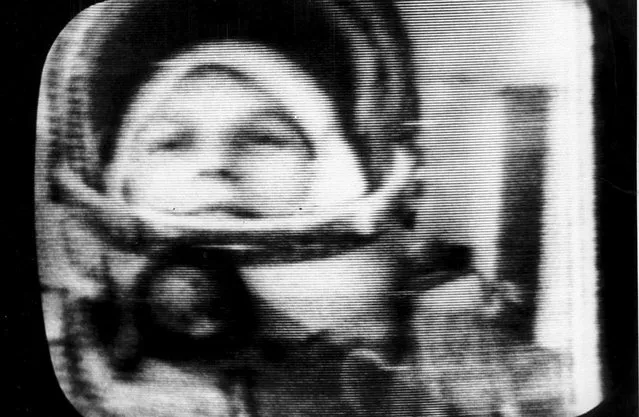 26-year-old Valentina Tereshkova, who became the first woman to travel in space, as seen in a television transmission from her spacecraft, Vostok 6, on June 16, 1963. (Photo by AP Photo/TASS)