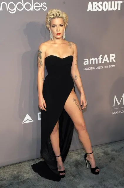Singer Halsey arrives to the 2018 amfAR Gala New York at Cipriani Wall Street on February 7, 2018 in New York City. (Photo by Splash News and Pictures)