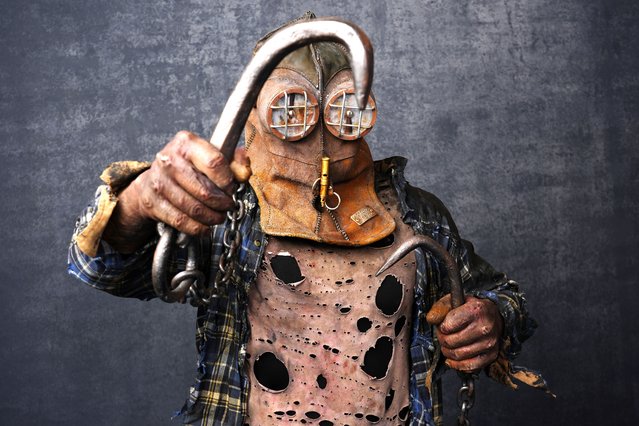 Ry Barrett, dressed as Johnny from the film “In A Violent Nature”, poses for a portrait during Comic-Con International in San Diego, July 25, 2024. (Photo by Chris Pizzello/AP Photo)