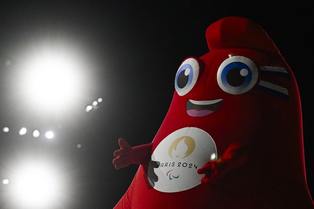 Phryge performs during the Paris 2024 Paralympic Games Opening Ceremony at the Place de la Concorde in Paris on August 28, 2024. (Photo by Julien De Rosa/Pool Photo via AP Photo)