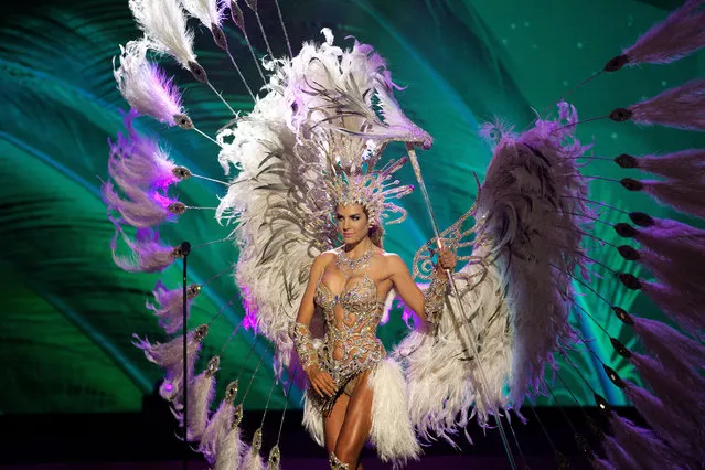 Miss Argentina, Valentina Ferrer, poses for the judges, during the national costume show during the 63rd annual Miss Universe Competition in Miami, Fla., Wednesday, January 21, 2015. (Photo by J. Pat Carter/AP Photo)