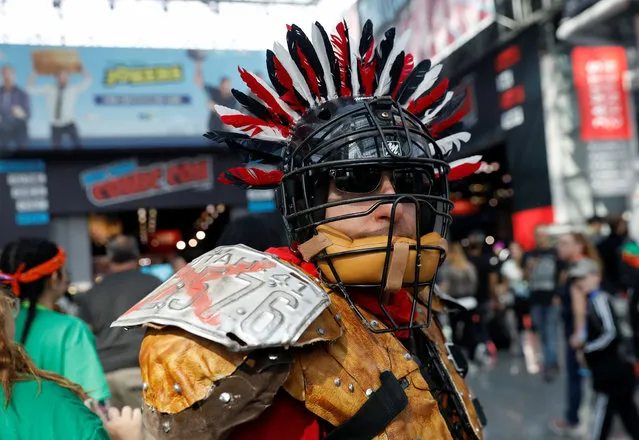 A person dressed up in a costume attends the 2018 New York Comic Con in Manhattan, New York on October 4, 2018. (Photo by Shannon Stapleton/Reuters)