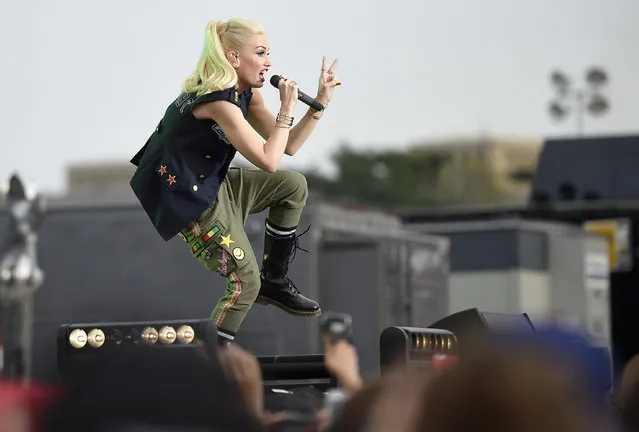 Gwen Stefani, of the band No Doubt, performs at the Global Citizen 2015 Earth Day on the National Mall, Saturday, April 18, 2015, in Washington. (Photo by Nick Wass/Invision/AP Photo)