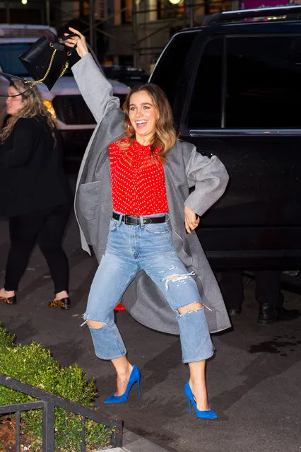 Haley Lu Richardson is seen in Midtown on March 12, 2019 in New York City. (Photo by Gotham/GC Images)