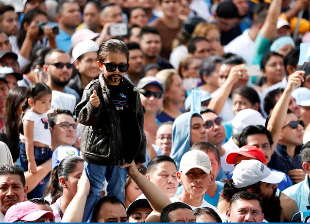 People attend the Inauguration ceremony of the new President of El Salvador Nayib Bukele at the Capitan General Gerardo Barrios square in San Salvador, El Salvador on June 1, 2019. (Photo by Jose Cabezas/Reuters)