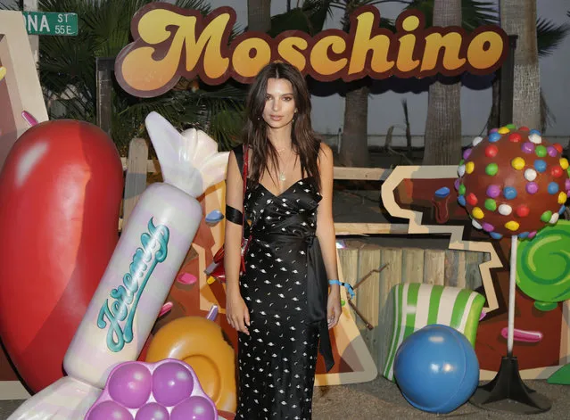 Emily Ratajkowski attend the Moschino Candy Crush Desert Party hosted by Jeremy Scott on April 15, 2017 in Coachella, California. (Photo by Jerritt Clark/Getty Images for M Booth/King Digital)