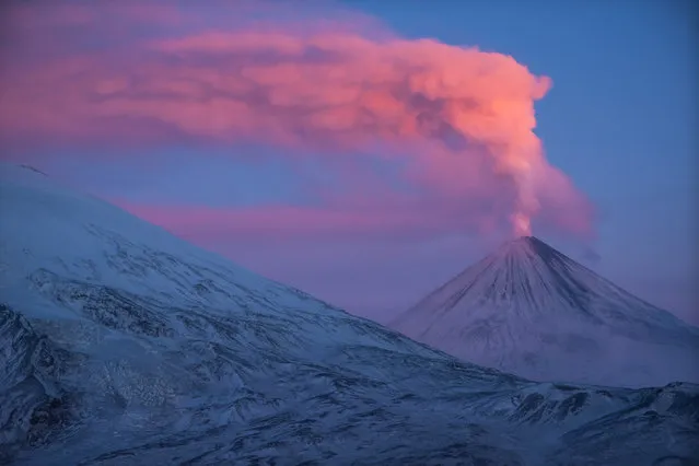 Volcano Klyuchevskaya, Sopka, Russia. (Photo by Airpano/Caters News)