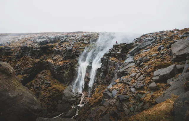 Runner up. Kinder Downfall, Peak District national park, by Sam Walker: “Taken during Storm Dennis, when the strong 75mph winds were causing the waterfall to flow in reverse! Having grown up in the Peak District, it’s inspiring to me that there are still new things to see and discover like this in a national park I’m so familiar with”. (Photo by Sam Walker and Ike Walker/2020 UK National Parks Photography Competition)