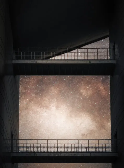 “Skyscapes”. Winner: Passage to the Milky Way by Haitong Yu (China) The serene sight of the dusky, Milky Way viewed through the minimalist outdoor passageway of LAMOST (the Large Sky Area Multi-Object Fibre Spectroscopic Telescope) at the National Astronomical Observatory of China. Shot with an 85 mm lens, the image is a composite of a three-panel panorama, each one with a single exposure. Xinglong, Hebei Province, China, 9 April 2016 Sony ILCE-7s camera, 85 mm f/1.4 lens, ISO 10000, panorama of three 8-second exposures . (Photo by Haitong Yu/Insight Astronomy Photographer of the Year 2017)