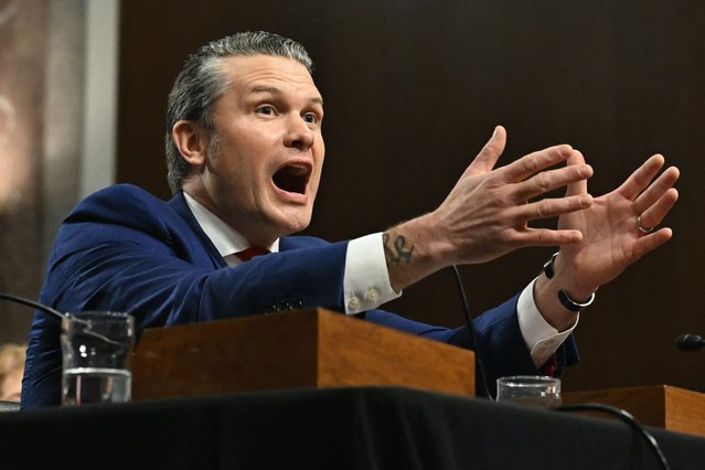 Pete Hegseth, US President-elect Donald Trump's nominee for Defense Secretary, testifies during his confirmation hearing before the Senate Armed Services Committee on Capitol Hill on January 14, 2025 in Washington, DC. (Photo by Saul Loeb/AFP Photo)