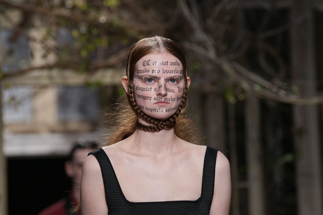 A model wears a creation as part of the Antonio Marras women's Fall-Winter 2024-25 collection presented in Milan, northern Italy, Wednesday, February 21, 2024. (Photo by Antonio Calanni/AP Photo)
