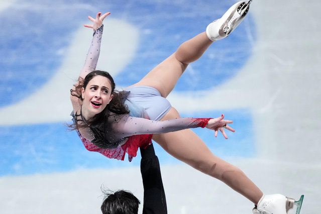 Deanna Stellato-Dudek and Maxime Deschamps, of Canada, compete in the pairs' short program segment at the ISU Grand Prix of Figure Skating Final in Nagoya, central Japan, Wednesday, December 4, 2025. (Photo by Hiro Komae/AP Photo)