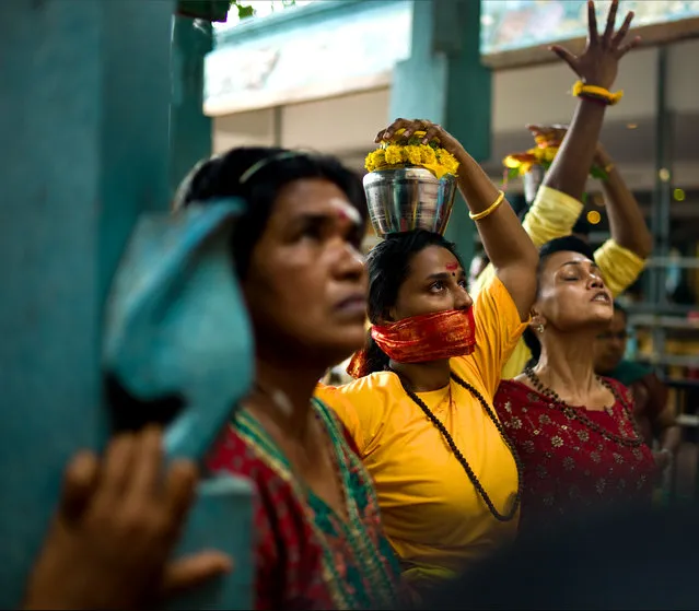 “Devotees”. Devotees performing their rituals during the Thaipusam festival held at Malaysia. It is a Hindu festival celebrated mostly by the Tamil community on the full moon in the Tamil month usually during the month of January to February. (Photo and caption by Mervyn Dublin/National Geographic Traveler Photo Contest)