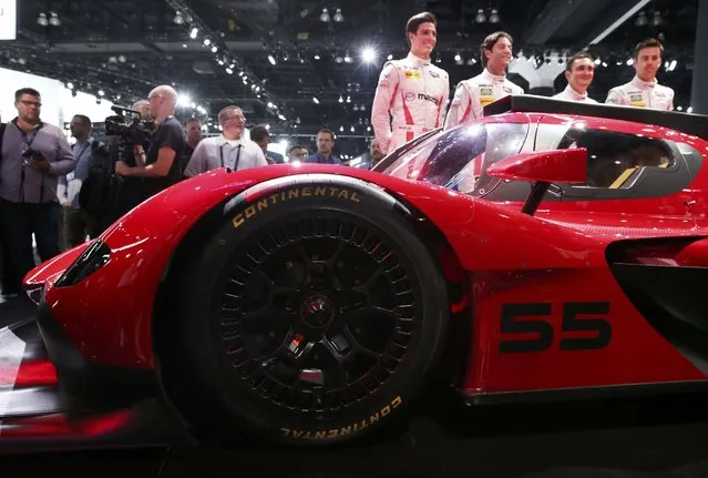 Mazda's RT24-P prototype car is pictured at the 2016 Los Angeles Auto Show in Los Angeles, California, U.S November 16, 2016. (Photo by Lucy Nicholson/Reuters)