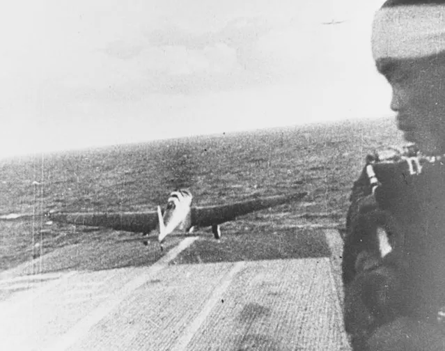 A Japanese Navy Type 97 Kate carrier attack plane takes off from the aircraft carrier Shokaku, en route to attack Pearl Harbor, Hawaii, U.S. December 7, 1941. (Photo by Reuters/U.S. Navy/National Archives)