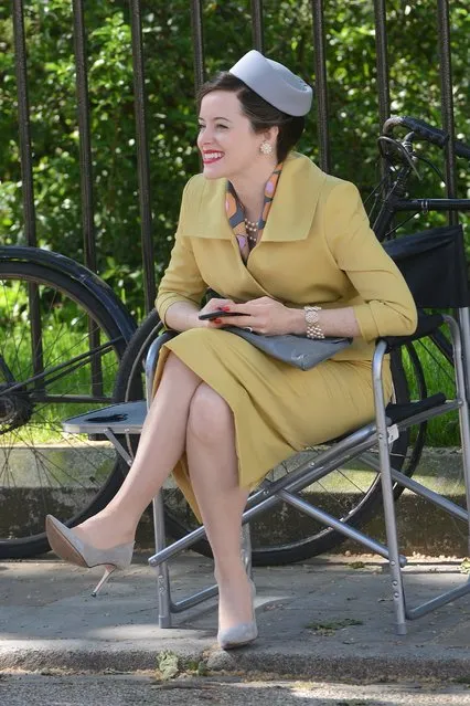 Exclusive photos of 1st day of British actress Claire Foy filming on the set of “A Very British Scandal” on June 1, 2021 in London, England. (Photo by Mirrorpix/The Mega Agency)