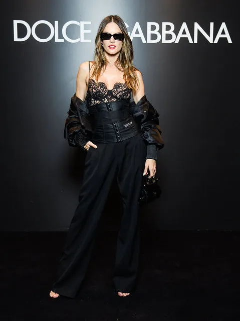 Brazilian model Alessandra Ambrosio attends the Dolce&Gabbana fashion show during the Milan Fashion Week Womenswear Spring/Summer 2024 on September 23, 2023 in Milan, Italy. (Photo by Dolce & Gabbana/Getty Images)