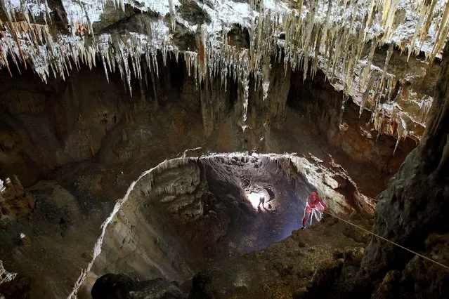 Bestazovca Cave where the first cave paintings were found in Slovenia in 2009. (Photo by Peter Gedei/Caters News)