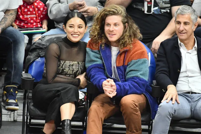 Actor Blake Anderson and a guest attend a basketball game between the Los Angeles Clippers and the Indiana Pacers at Staples Center on March 19, 2019 in Los Angeles, California. (Photo by Allen Berezovsky/Getty Images)