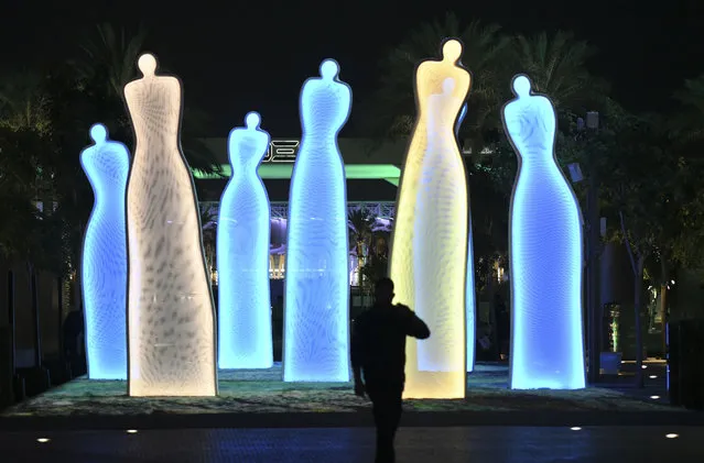 The Scent of Memories installation by Dr Najat Makki at Dhai Dubai Light Art festival in Expo City, Dubai on January 26, 2024. (Photo by Khushnum Bhandari/The National)