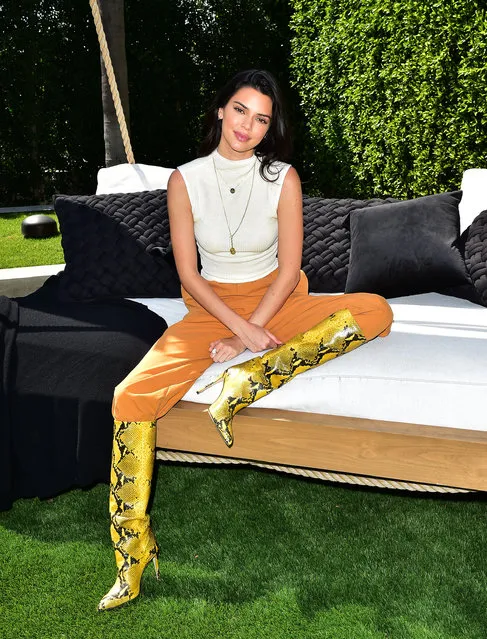 Kendall Jenner celebrates the launch of the new Elevated Oral Care Collection in Los Angeles, CA on April 23, 2019. (Photo by Michael Simon/Startraksphoto.com)