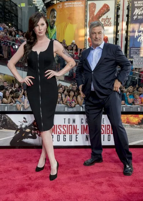 Actor Alec Baldwin poses with his daughter Ireland Baldwin on the red carpet for a screening of the film “Mission Impossible: Rogue Nation” in New York July 27, 2015. (Photo by Brendan McDermid/Reuters)
