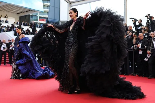 Moldova model and influencer Elvira Jain arrives to attend the screening of “Final Cut (Coupez !)” ahead of the opening ceremony of the 75th edition of the Cannes Film Festival in Cannes, southern France, on May 17, 2022. (Photo by Valery Hache/AFP Photo)