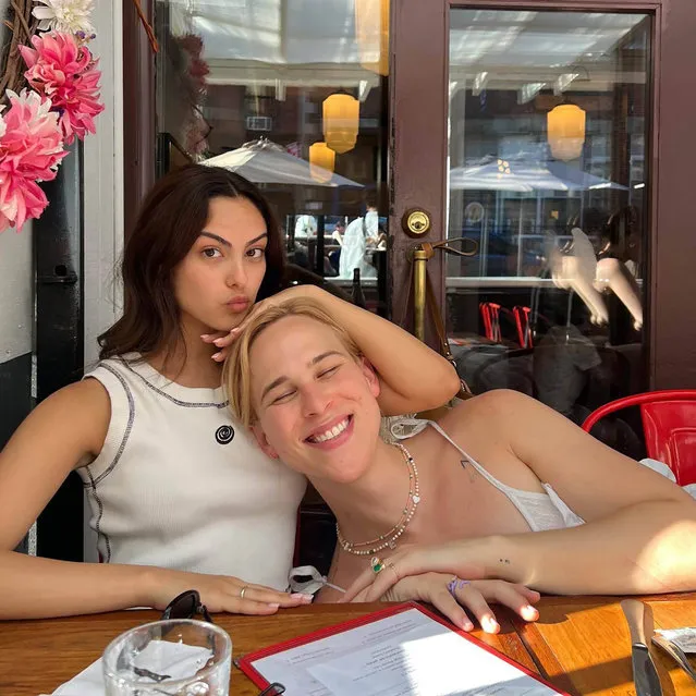 American actress and singer Camila Mendes (L) and American actress Tommy Dorfman enjoy an eventful day in New York City together in the last decade of June 2022. (Photo by camimendes/Instagram)