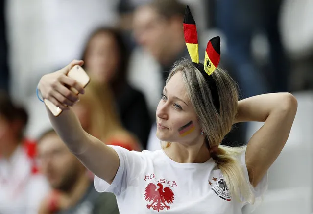 Football Soccer, Germany vs Poland, EURO 2016, Group C, Stade de France, Saint-Denis near Paris, France on June 16, 2016. A Germany fan before the match. (Photo by Darren Staples/Reuters/Livepic)
