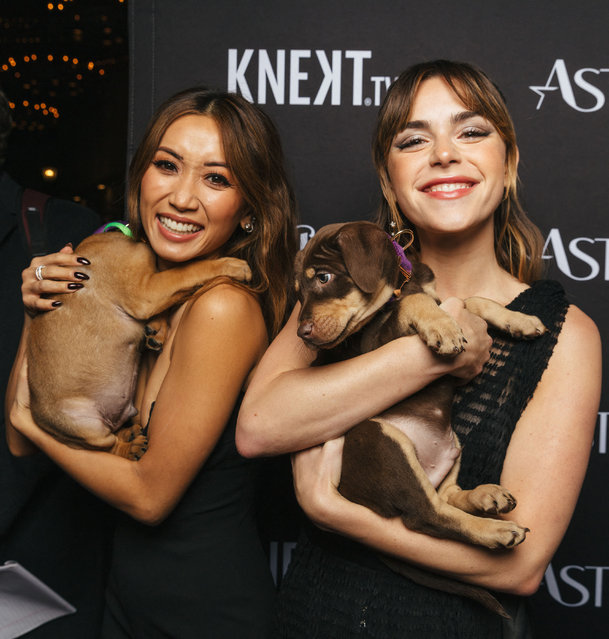 Brenda Song and Kiernan Shipka were among stars who posed with adorable pups to help Petco Love promote pet adoption at the Astra Awards. The “Last Showgirl” stars were joined by ”Wicked” director Jon Chu, “Ms. Marvel” actress and Petco Love “Lovey Award” recipient Anjali Bhimani and Astra Awards host Loni Love in cuddling up to the puppies on the red carpet at Sunday's awards on December 8, 2024. (Photo by Petco Love/The Mega Agency)