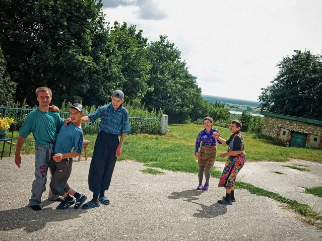 Patients of the boarding facility dance outside. (Photo by Anastasia Rudenko)